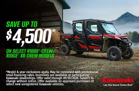 You are currently viewing SAVE UP TO $4,500* AND FINANCING AS LOW AS 2.95% FOR 36 MONTHS** ON SELECT RIDGE CREW / RIDGE XR CREW MODELS